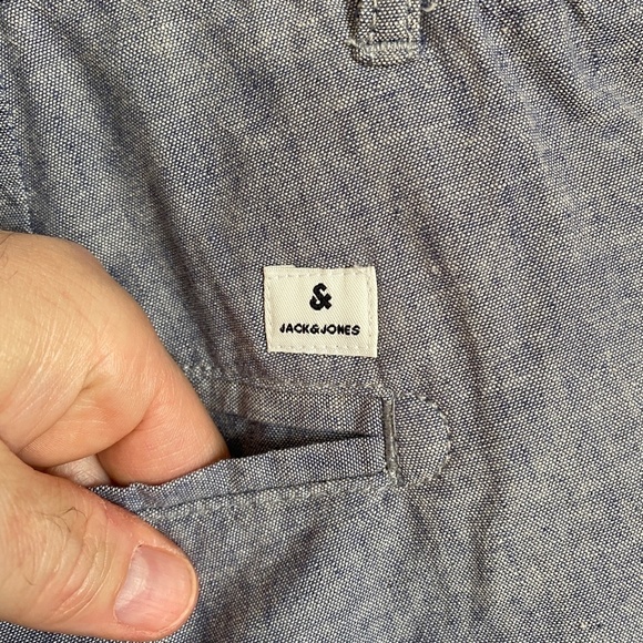 Jack &‎ Jones Cotton / Linen Blend Men's Grayish-Blue Walking Shorts Size XXL - Picture 5 of 13